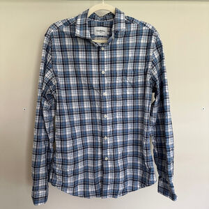 Men's Goodfellow & Co Plaid Button Down Shirt Size L Blue